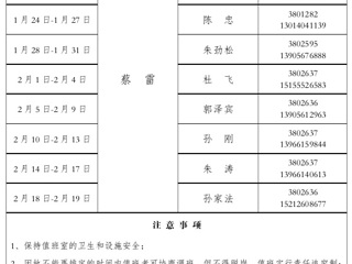 色综合久久久久无码专区（滨湖校区）管理办公室2016年寒假值班表